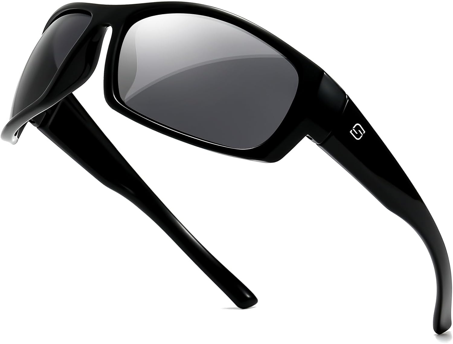 SUNGAIT Wrap around Polarized Sport Sunglasses for Men Womens Lightweight Rectangle Cycling Running