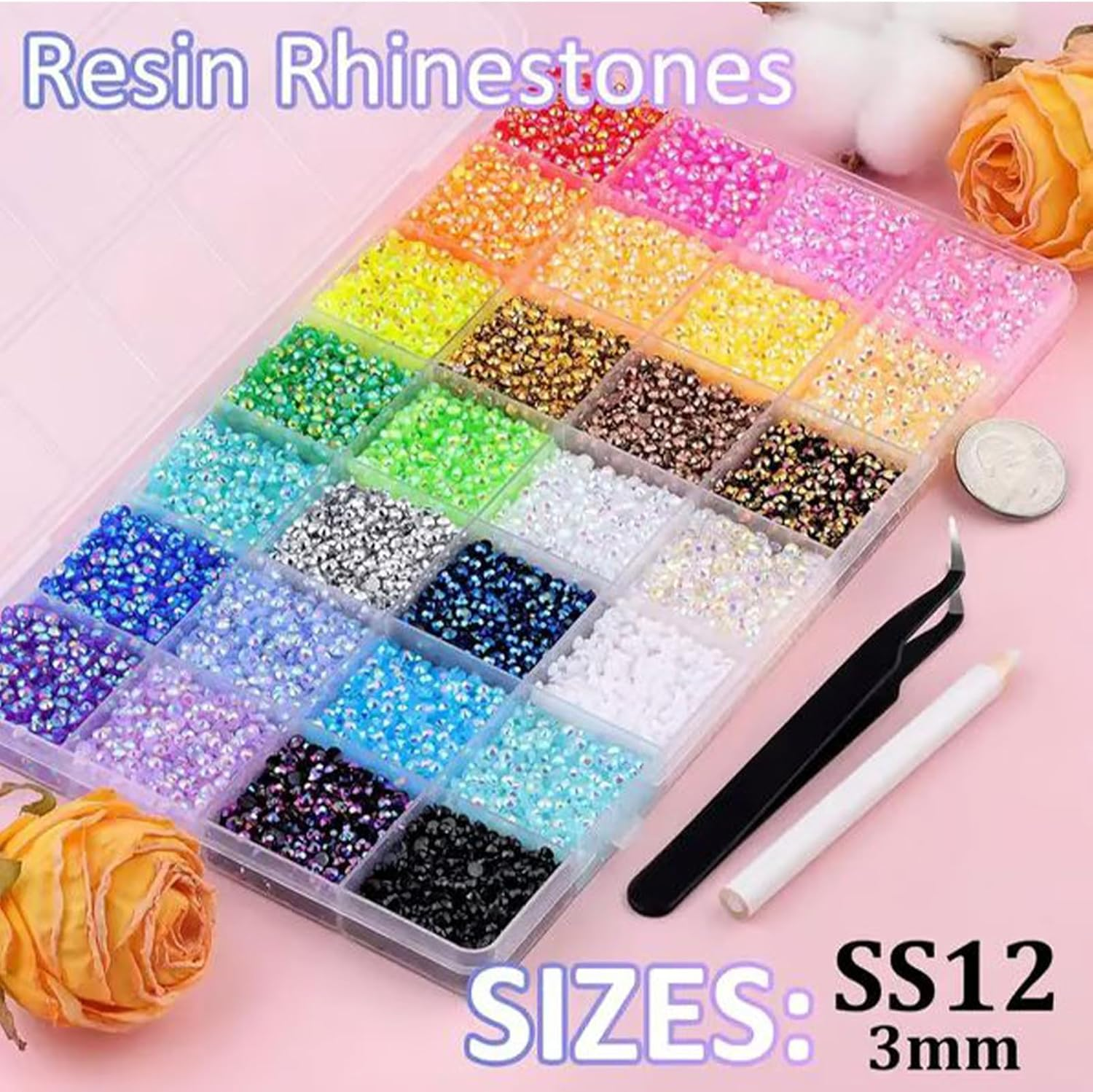 Wjnflqn Bedazzling Gems,Resin Bag Decoration,Bedazzling Jewels Kit - for Nail Artists Craft Lovers DIY Hobbyists Jewelry Makers Art Students Scrapbookers Phone Case Clothing Shoes image number 2