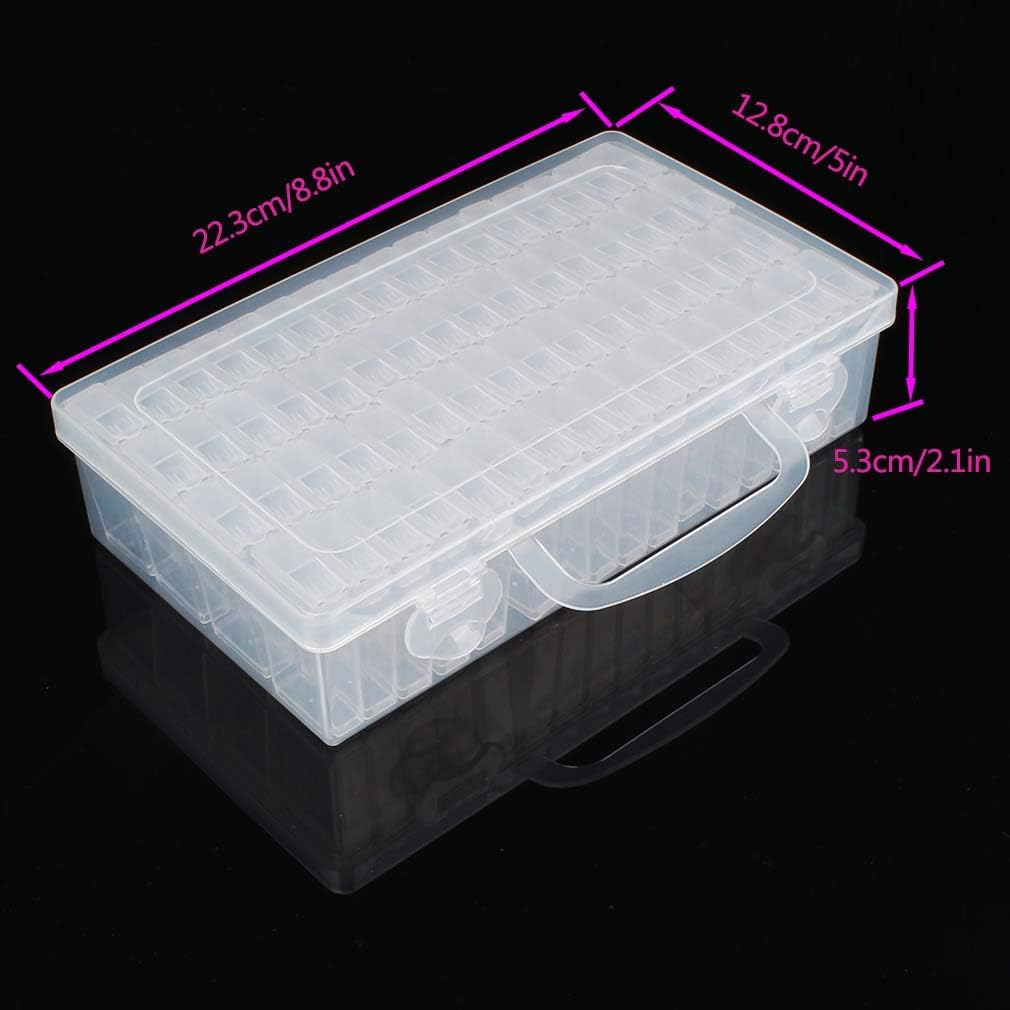 Eiito Diamond Painting Accessories Storage Boxes,5D Diamond Embroidery Beads Art Kits Case Container,(64Grids) (White) image number 1