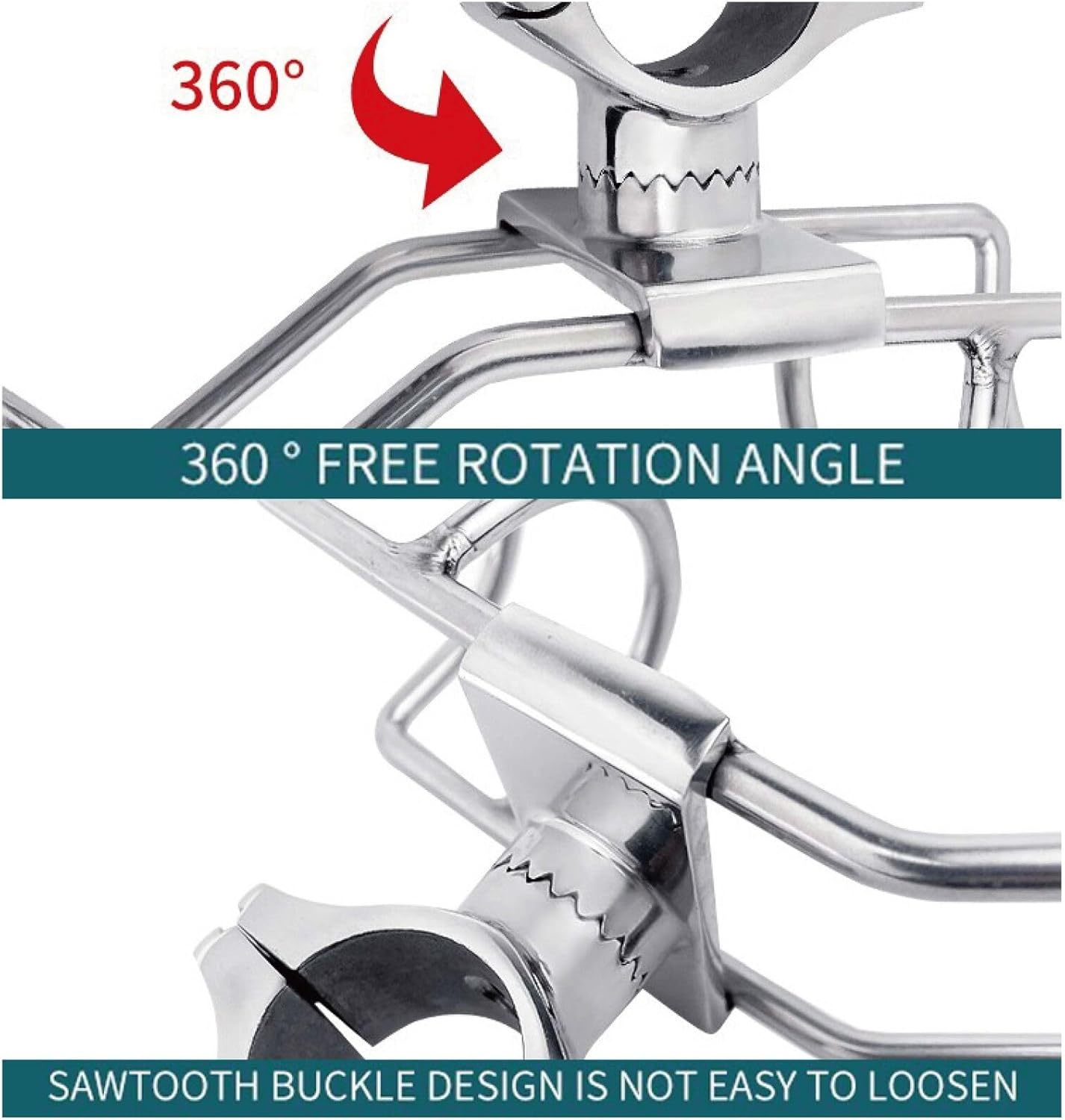 Leona Co 2PCS/4PCS 360 Degree Stainless Steel Rod Holder Rail Mount Wire Fishing Boat Marine Grade image number 6