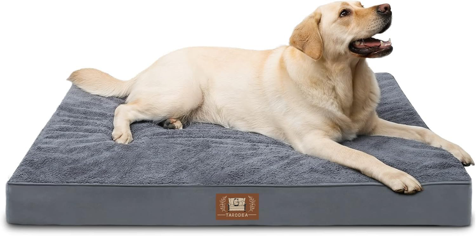 Waterproof Dog Bed Large Size Dog Orthopedic Dog Beds for Crate with Removable Washable Cover Egg-Crate Foam Pet Pad Mat with Anti-Slip Bottom (Grey, 104X68X8Cm) image number 2