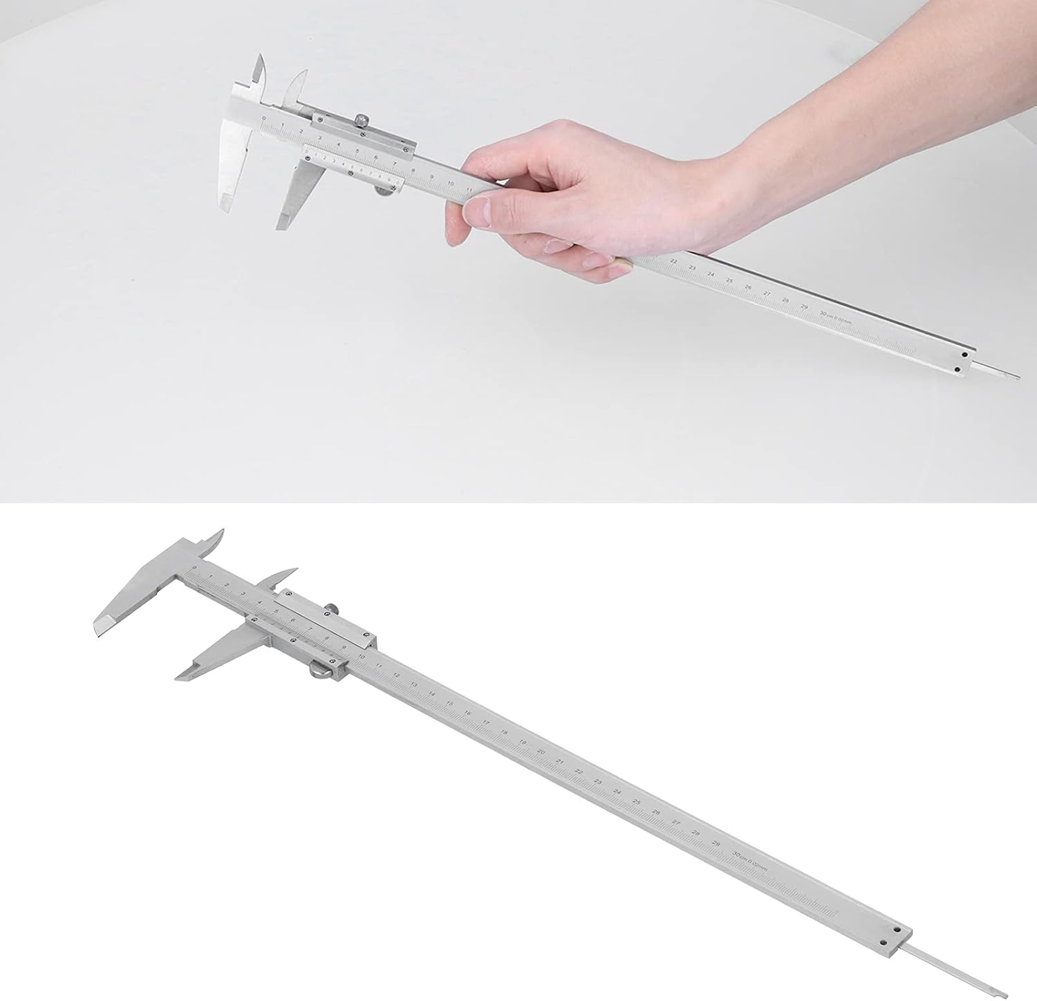 High Carbon Steel Vernier Scale Ruler Tool for Workpieces Width, Accurate Reading, Fine Workmanship, 0 to 300Mm Measurement Gauge (0-300Mm) image number 4