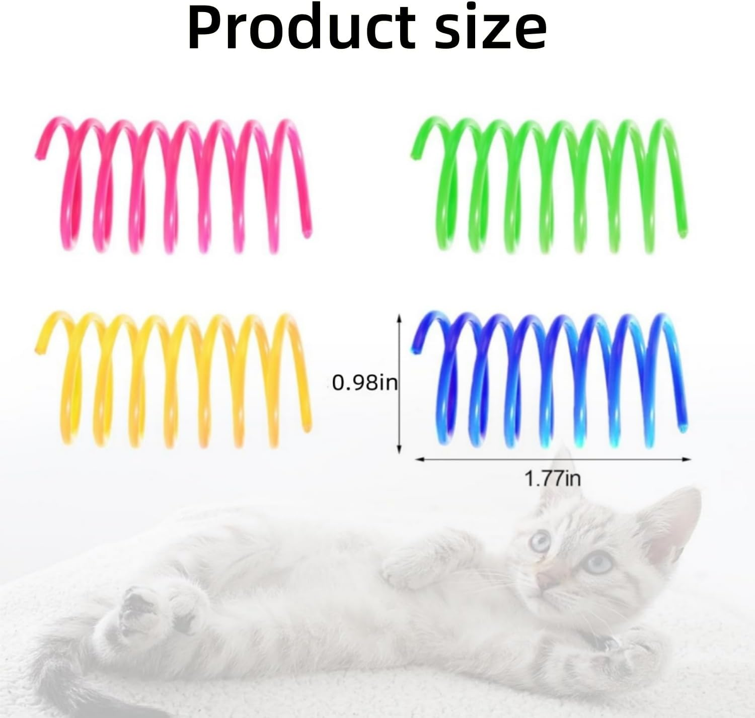 32 Pack Cat Spring Plaything, Colorful Interactive Cat Plaything Plastic Coil Springs Cat Toy for Swatting, Biting, Kitten Plaything image number 4