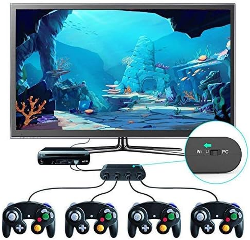 OSTENT 4 Port Controller Adapter Convertor for Nintendo Gamecube NGC to Wii U/Switch/Pc Terminal image number 5