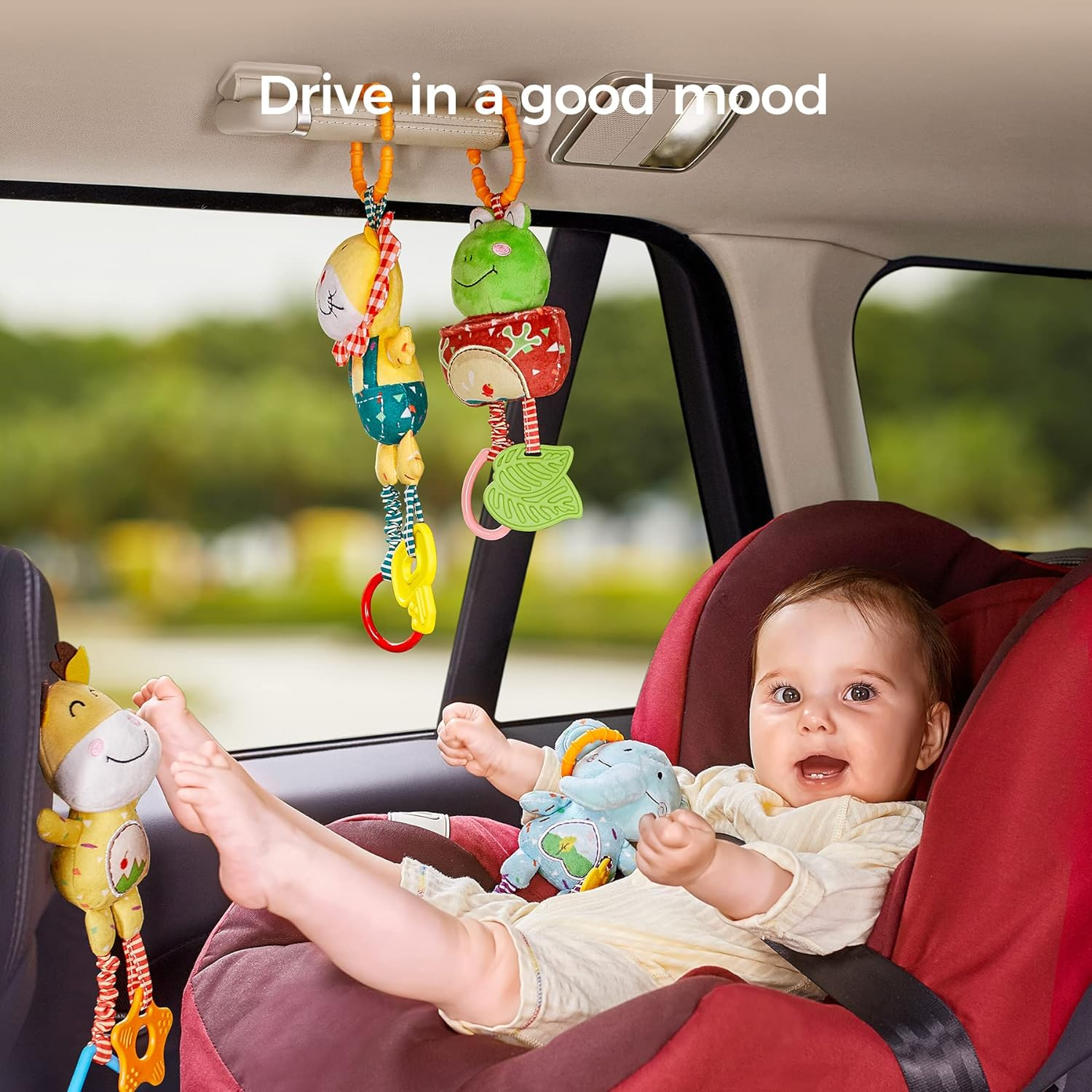 TUMAMA Baby Toys for 0, 3, 6, 9, 12 Months, Handbells Baby Rattles Soft Plush Early Development Stroller Car Toys for Infant, Newborn Birthday Gifts, 4 Pack