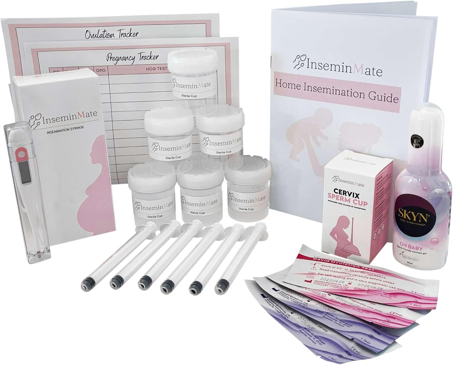 Inseminmate at Home Insemination Kit Starter Pack + BBT Thermometer, Fertility Friendly Lube, Cervix Sperm Cup, Pregnancy and Ovulation Tests, at Home Insemination Guide, Pregnancy and Ovulation Tracker