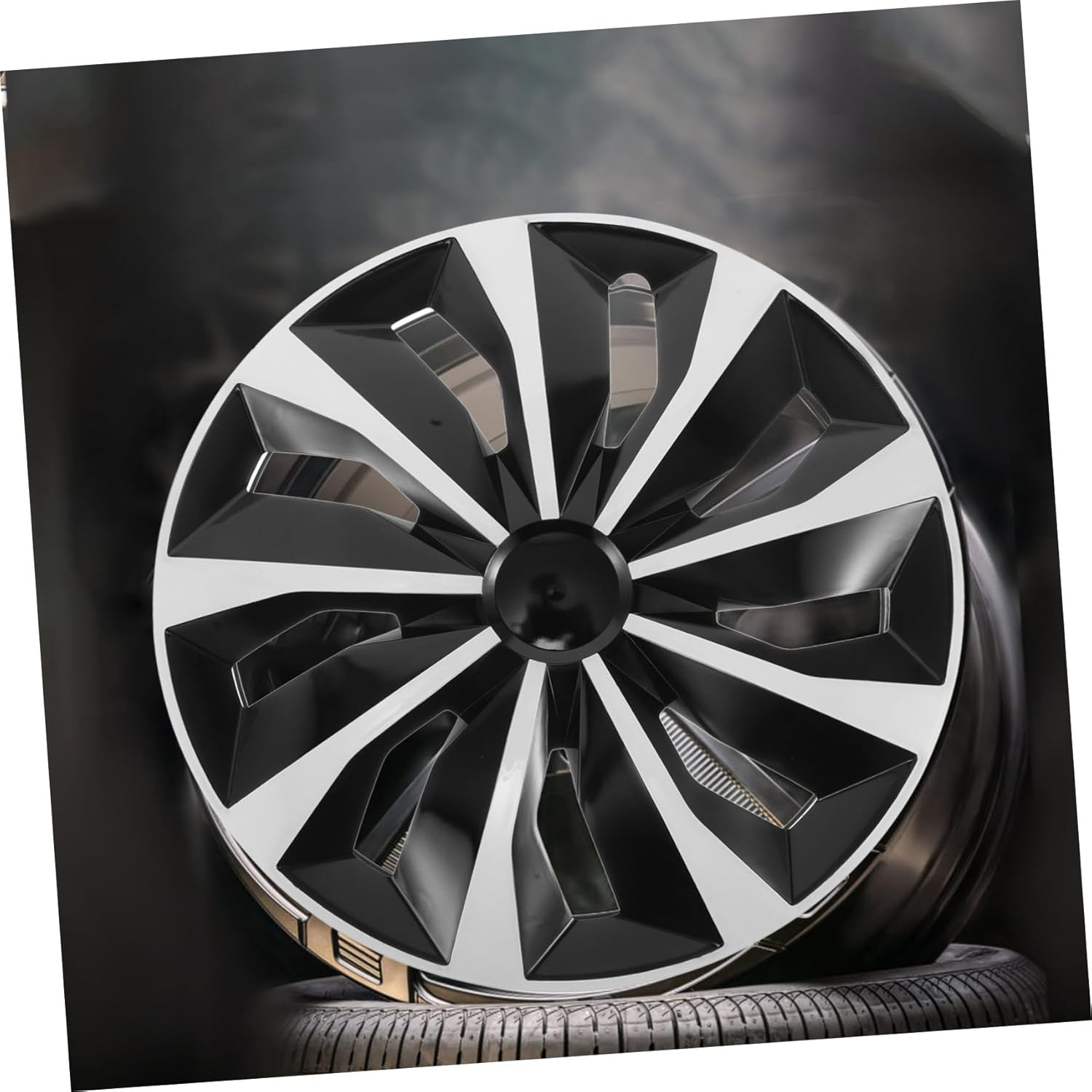 HOODANCOS Universal 15-Inch Wheel Hubcap Cover White Center Hub Cap for Cars Automotive Wheel Rim Cover Decorative Tire Hubcap Suitable for Vehicle Replacement image number 4