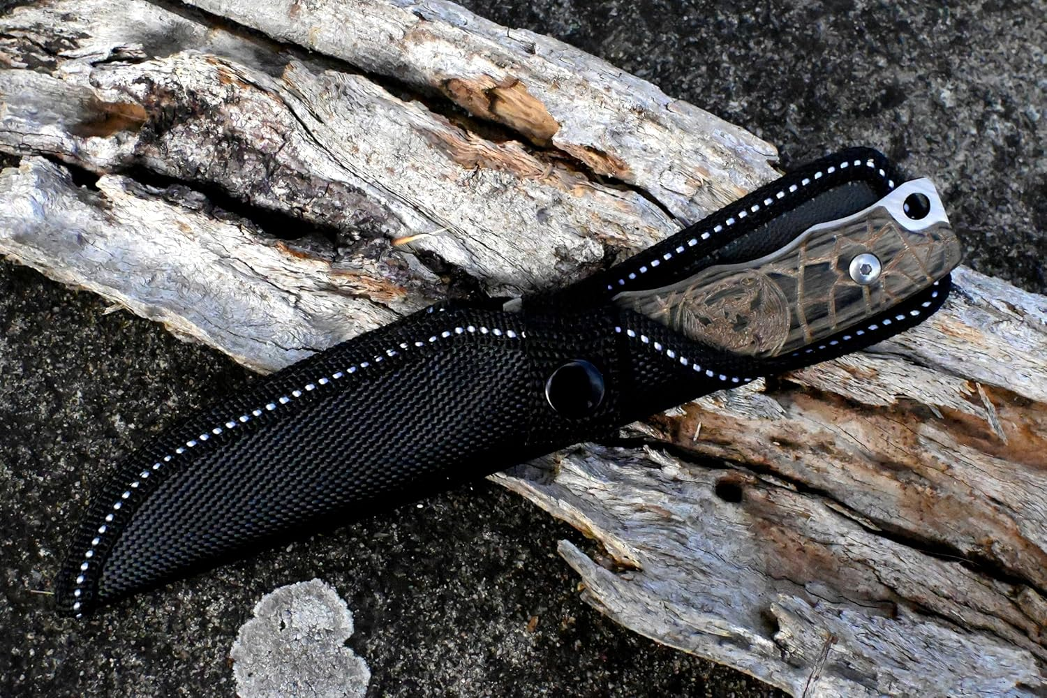 Skinning Knife - D2 Steel Fixed Blade Knife with Sheath - Outdoor Full Tang Knife - Camping Knife - Camp Knife image number 5