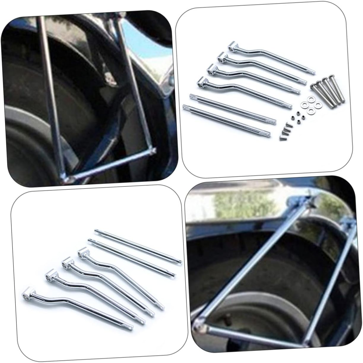 GANAZONO 1Set Durable Motorcycle Saddle Bag Support Rack Easy to Install Mounting Bracket for Long Distance and Trips Motorcycle Accessory for Panniers image number 5