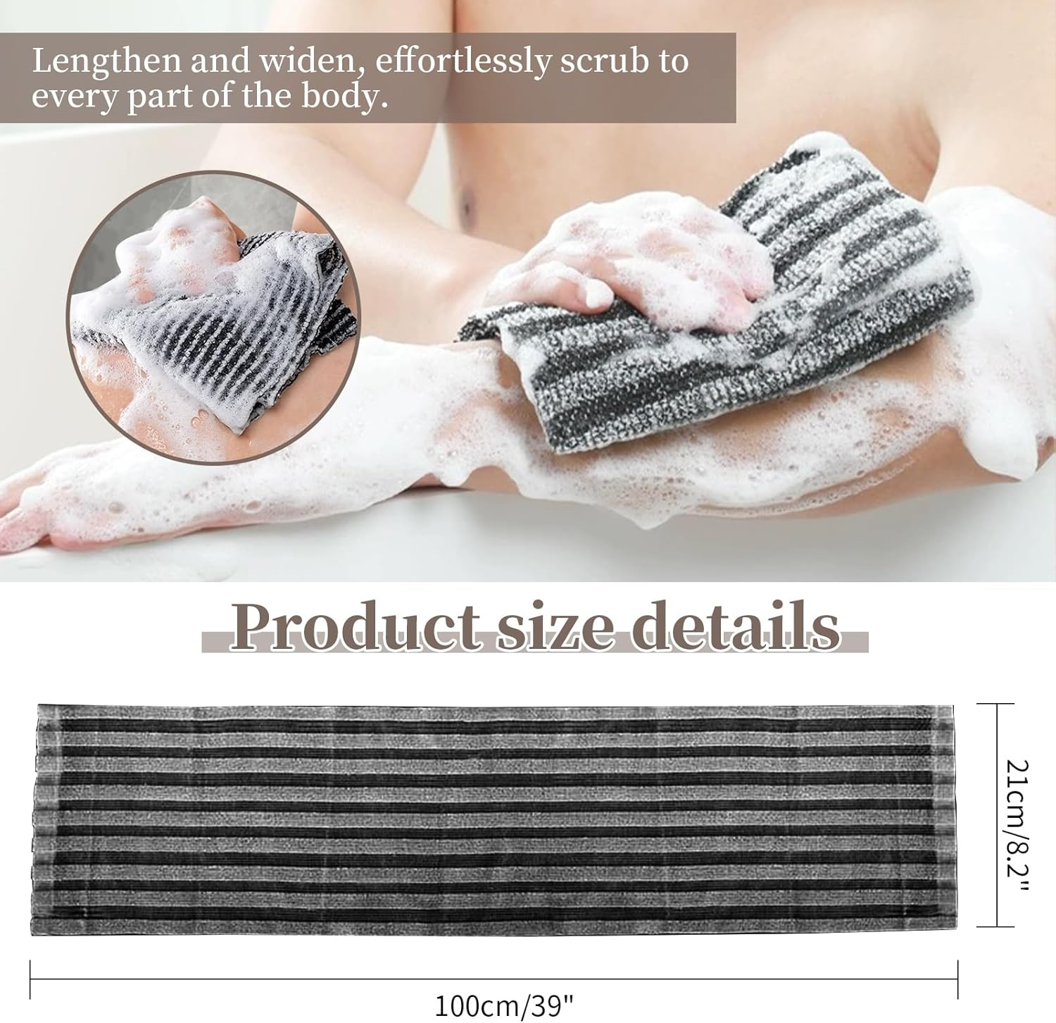 2 PCS Exfoliating Washcloth Towels, Body Scrubber Exfoliator Cleansing Towel, Exfoliating Shower Towel, Resistant Exfoliating Washcloth for All Skin Types, Japanese Scrubber Washer for Shower (STAR) image number 6