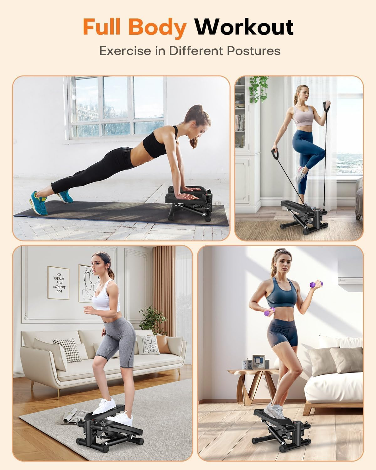 Steppers for Exercise, Stair Steppers for Home Fitness, Mini Steppers with Max 330LBS Loading Bearing Portable Home Exercise Equipment Steppers for Exercise at Home Fitness Stair Steppers image number 5