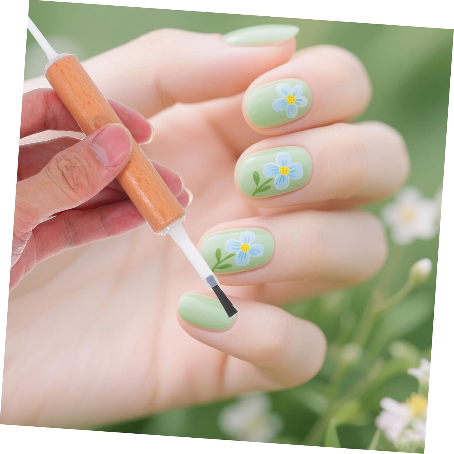 GANAZONO Dual Ended Nail Art Brush Set with Durable Wooden Handles Replaceable Hard Bristles for Gel Polish Application Versatile Nail Accessories for Technicians and Home Use image number 2