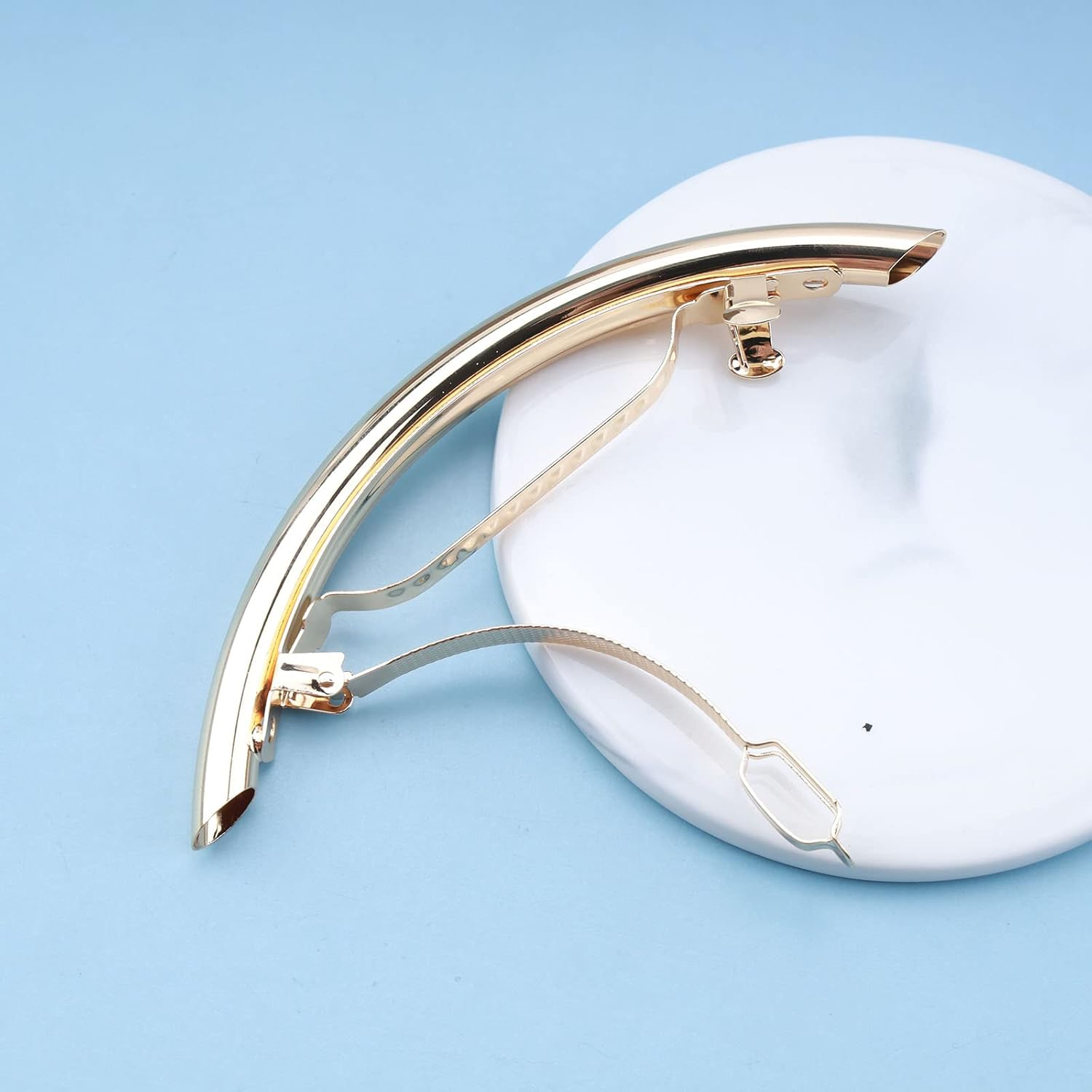 Wendalern Snap Hair Pin Clip Vintage Gold Hair Clip Metal Hair Holder Clips Feather Minimalist Hair Clips Decorative Hair Accessories for Women and Girls image number 1