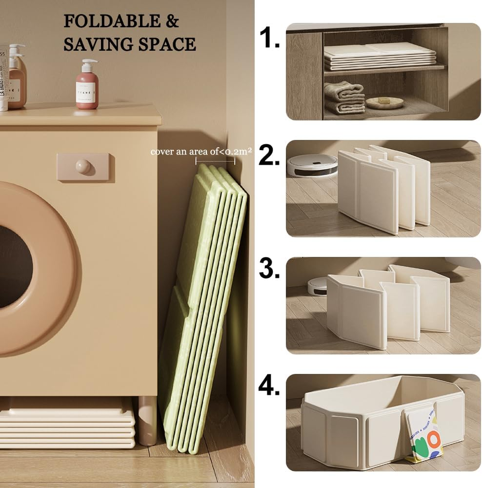 Xoxomeg Baby Bathtub, Portable Baby Tub, Quick Pop up Non Inflatable Bathtub Space-Saving, Durable Baby Tubs for 0~8 Years Old Infants and Toddler (White) image number 4