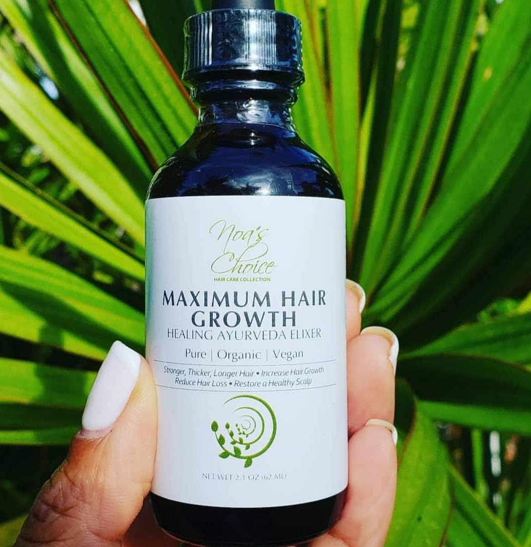 Noa'S Choice ORGANIC Ayurvedic Hair Growth Formula, for FULLER, Longer,Thicker, Healthier Hair. Revive Your Hair and Scalp TODAY! Best Treatment for Hair Loss & Thinning Hair 2.1Oz image number 2