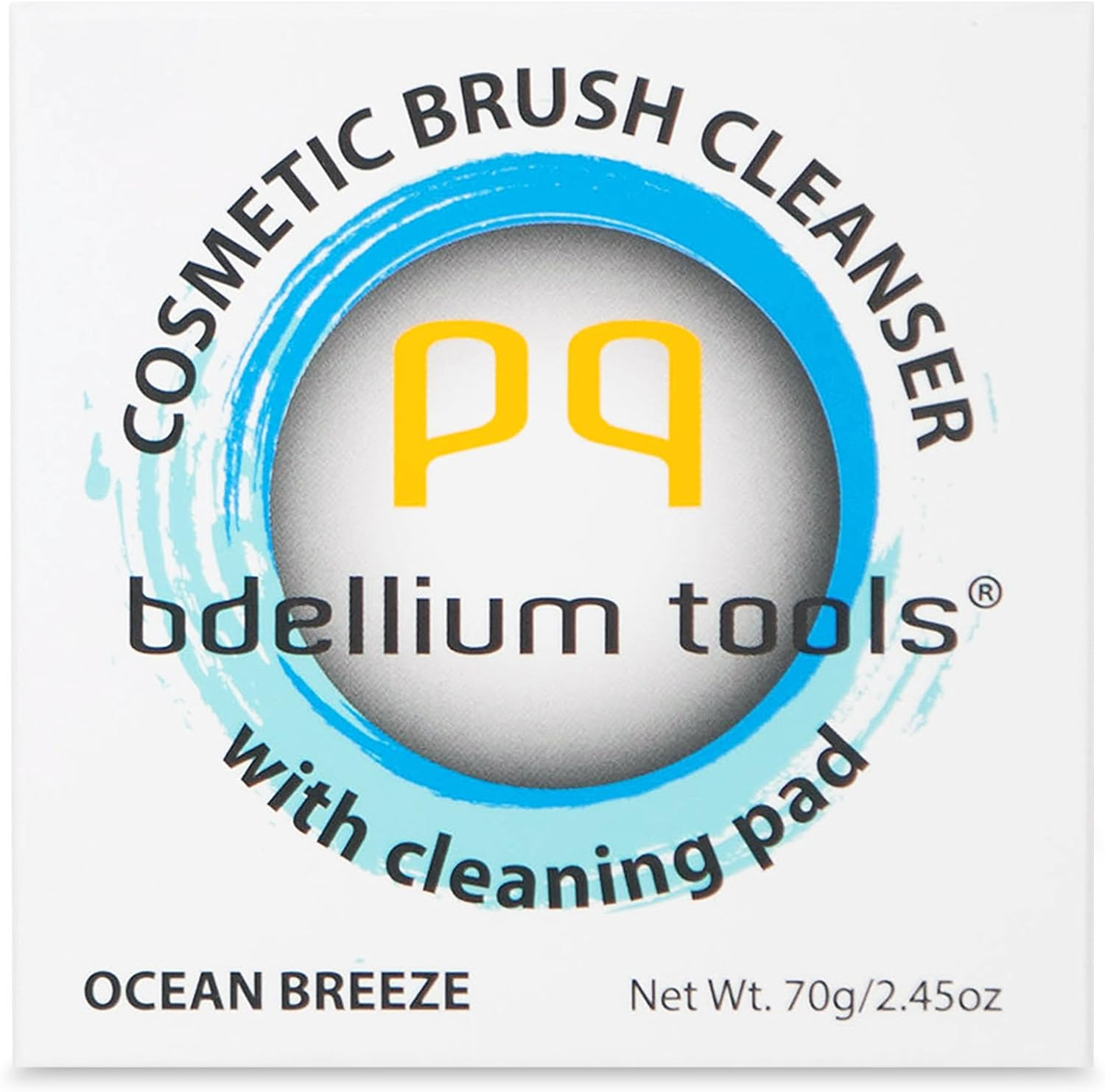 Bdellium Tools Cosmetic Brush Cleanser (Solid Brush Soap) with Cleaning Pad - Ocean Breeze Scent (Blue) image number 4