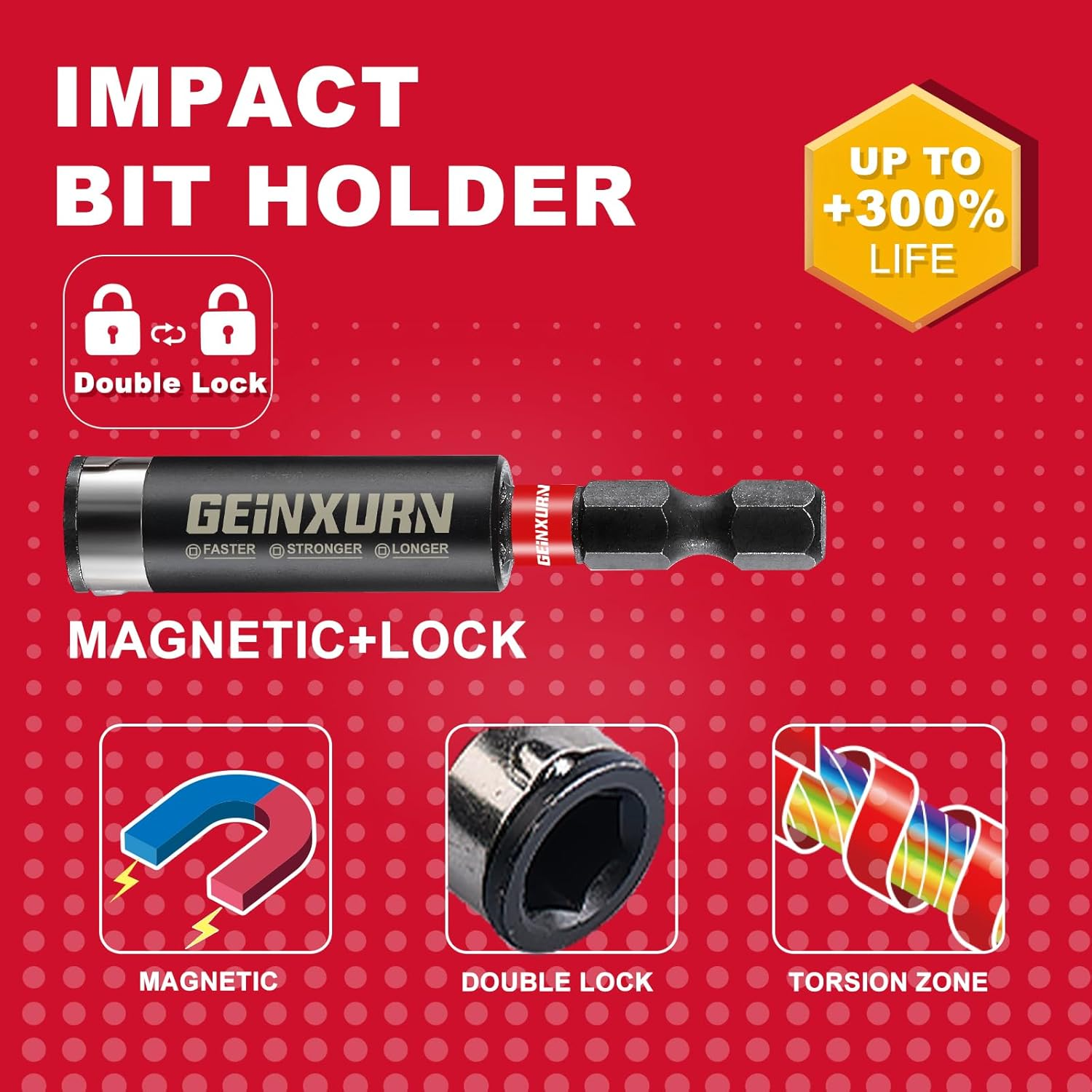 Geinxurn 22 Pieces Impact Screwdriver Bits Set with Organizer Sleeve, Magnetic (PH1,PH2,PH3,T10,T15,T20,T25,T30,SQ2,PZ2,H5,H6,H1/4,H1/8,SL#8,SL#10) S2 Steel Multi Driver Bits image number 1