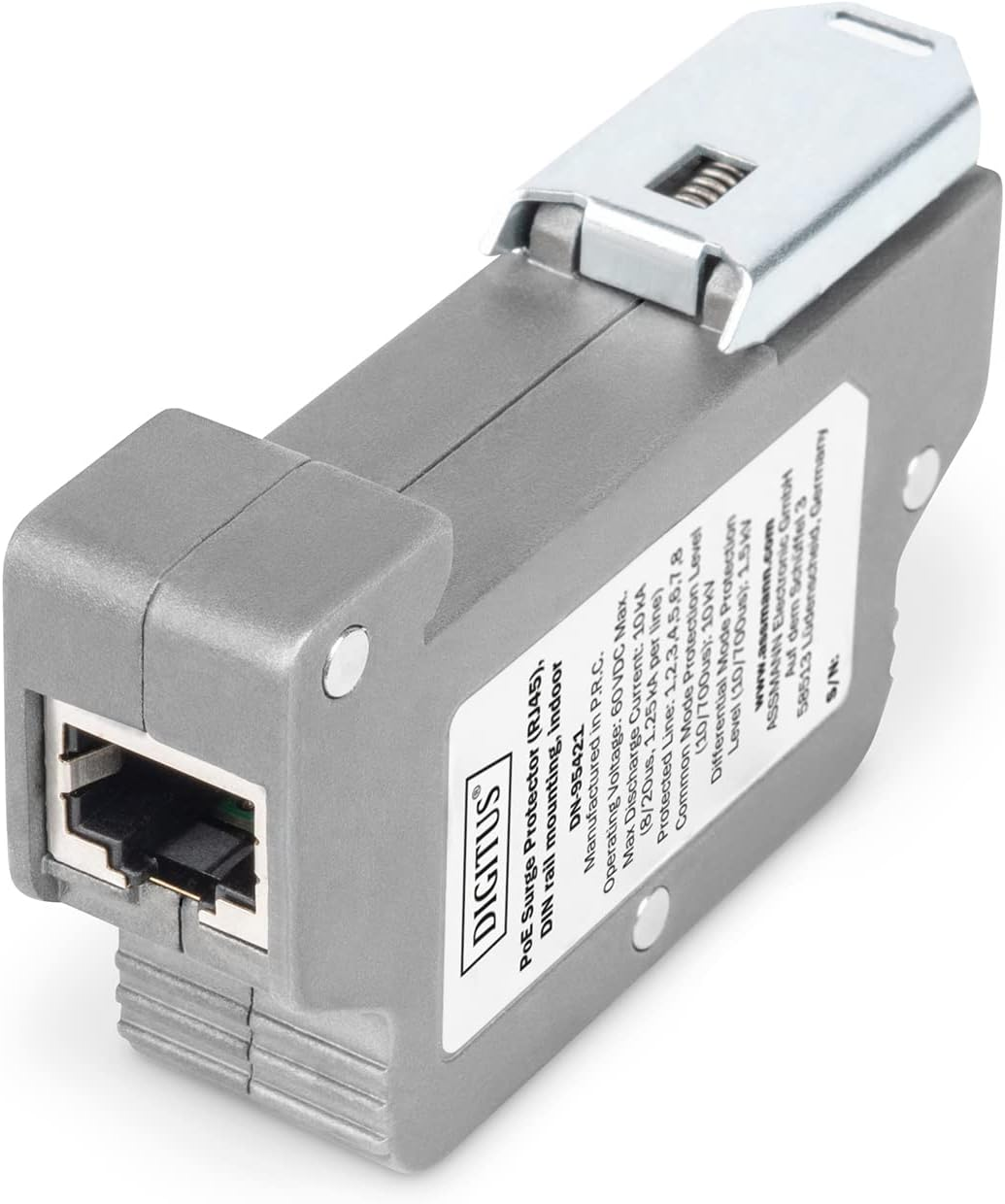 DIGITUS Poe Surge Protection - up to 10 Kv - 2X RJ45 Port - Poe++ - DIN Rail Mount - IP40 Protection Class - 10/100/1000Mbps image number 5