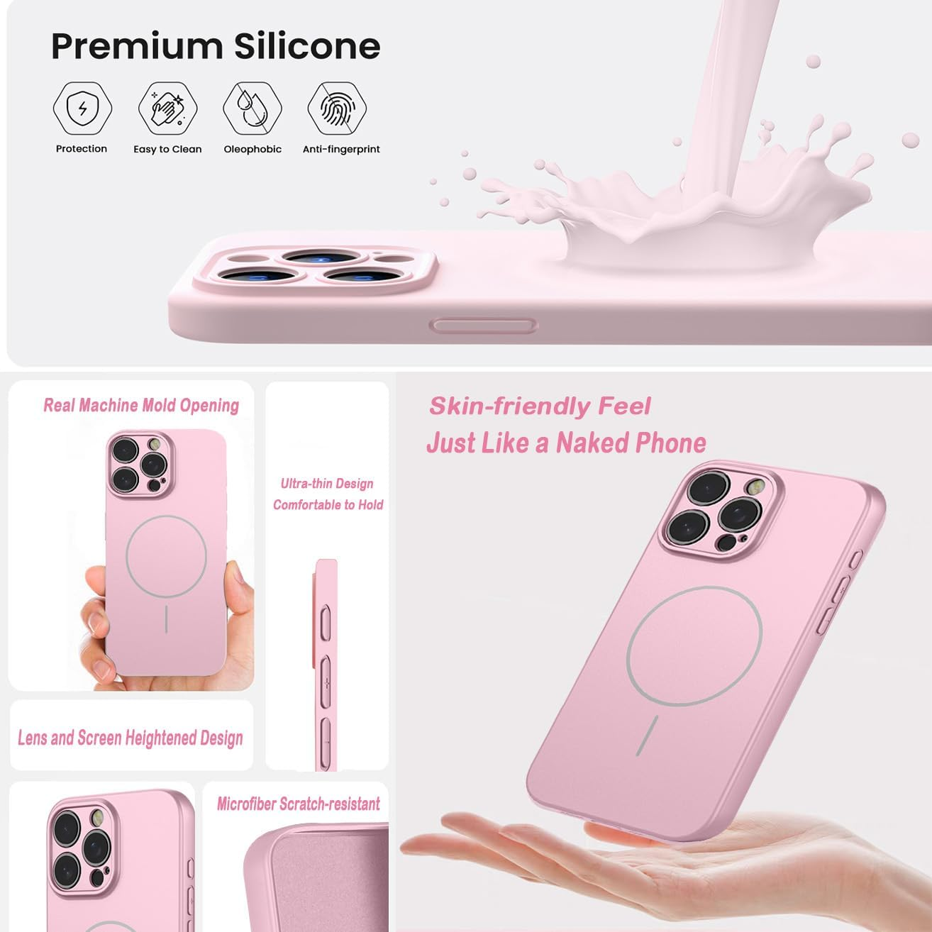 YUEQIAN Magnetic Design for Xiaomi Redmi Note 14 Pro 5G/Poco X7 5G Case, Soft Liquid Rubber Silicone with Microfiber Lining, Supports Wireless Faster Charging Shockproof Cover. Dark Green