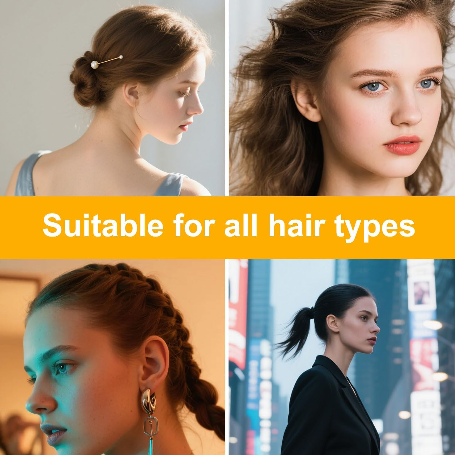 BOXOB 3Pcs French Hair Pin, U-Shaped Magic Acetate Hair Pin French Sticks for Women Buns Thick Fine Long Curls Styling Accessories (3 Colors) image number 6