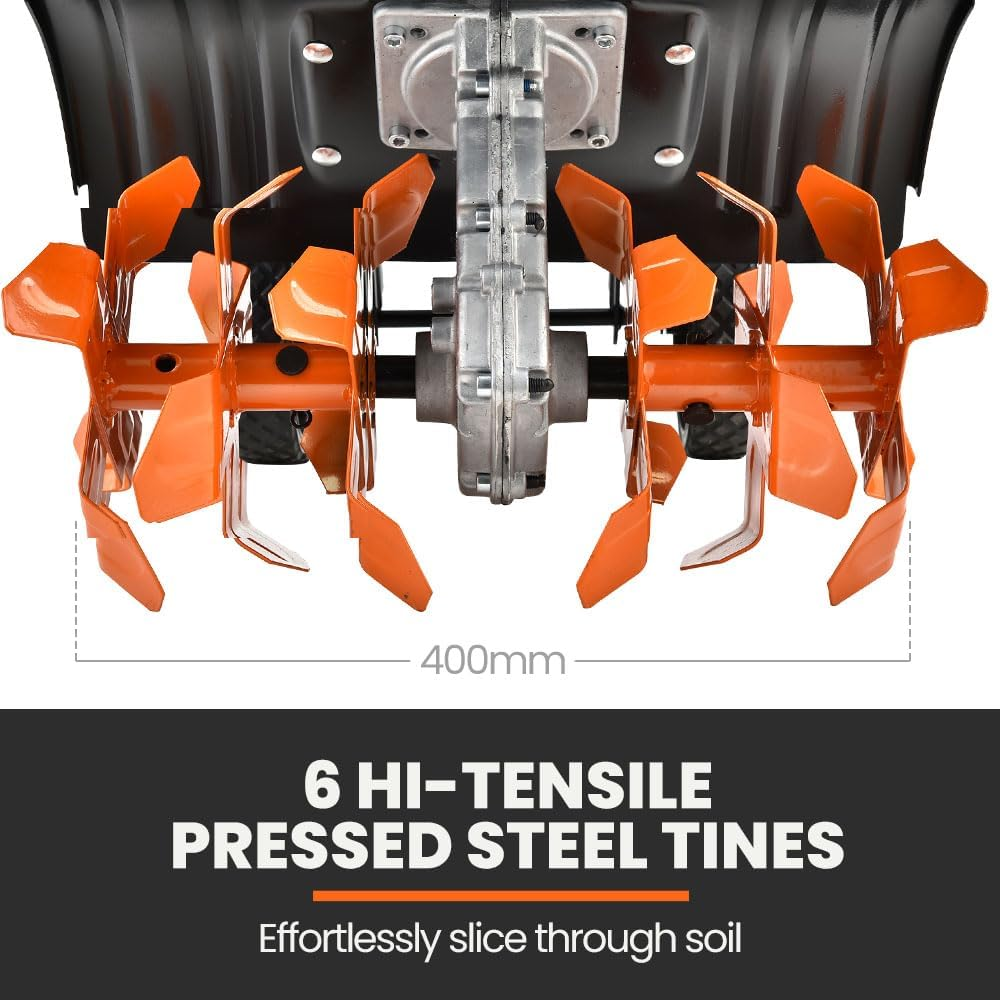 Plantcraft Electric Rotary Hoe Garden Tiller Soil Cultivator, Adjustable Depth, 6 Tines image number 6