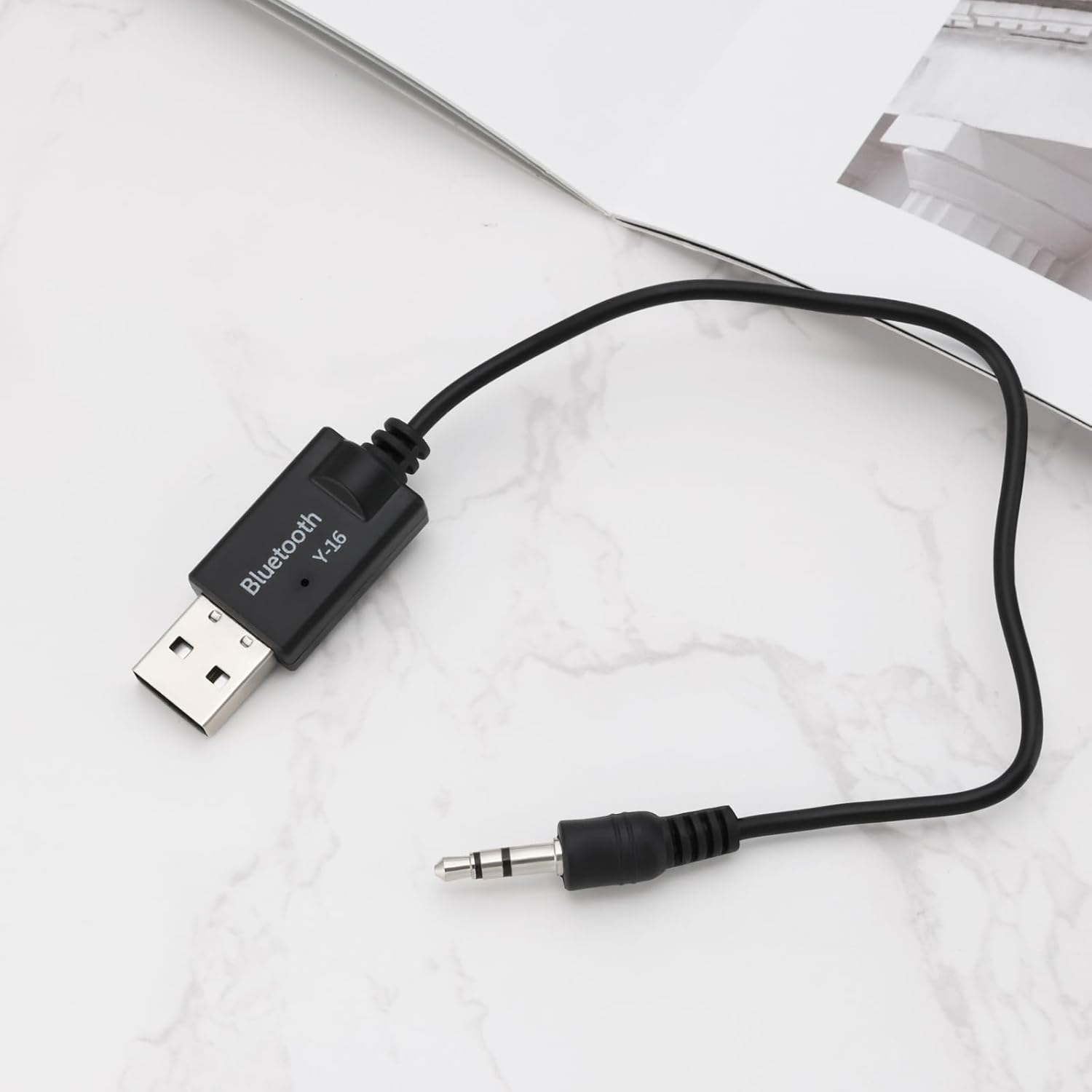 Create Idea 2Pcs USB Bluetooth to AUX Cable Receiver 3.5Mm In-Line Bluetooth Audio Adapter Compatible with Mini Cooper Gen 2 3 R56 R55 F56 F55 R60