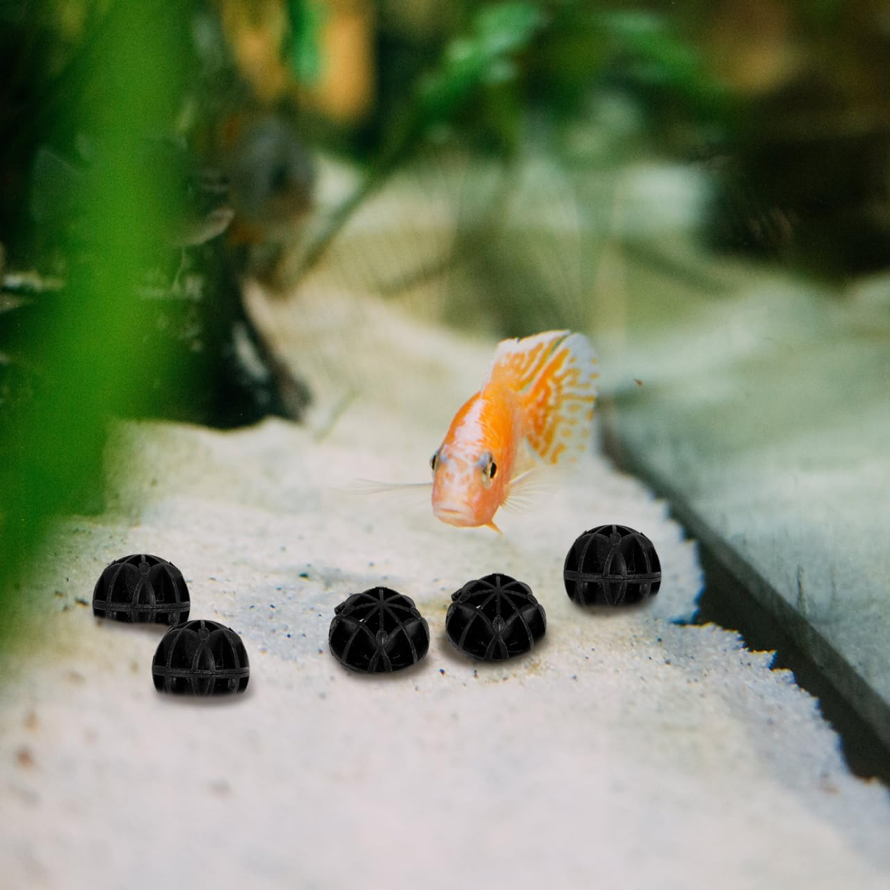 POPETPOP 100Pcs Aquarium Carbon Fish Tank Filter Media Aquarium Substrate Biological Balls Aquarium Filter Media Biochemical Balls Biological Filter Media Filter Media Balls Sponge Mali image number 6