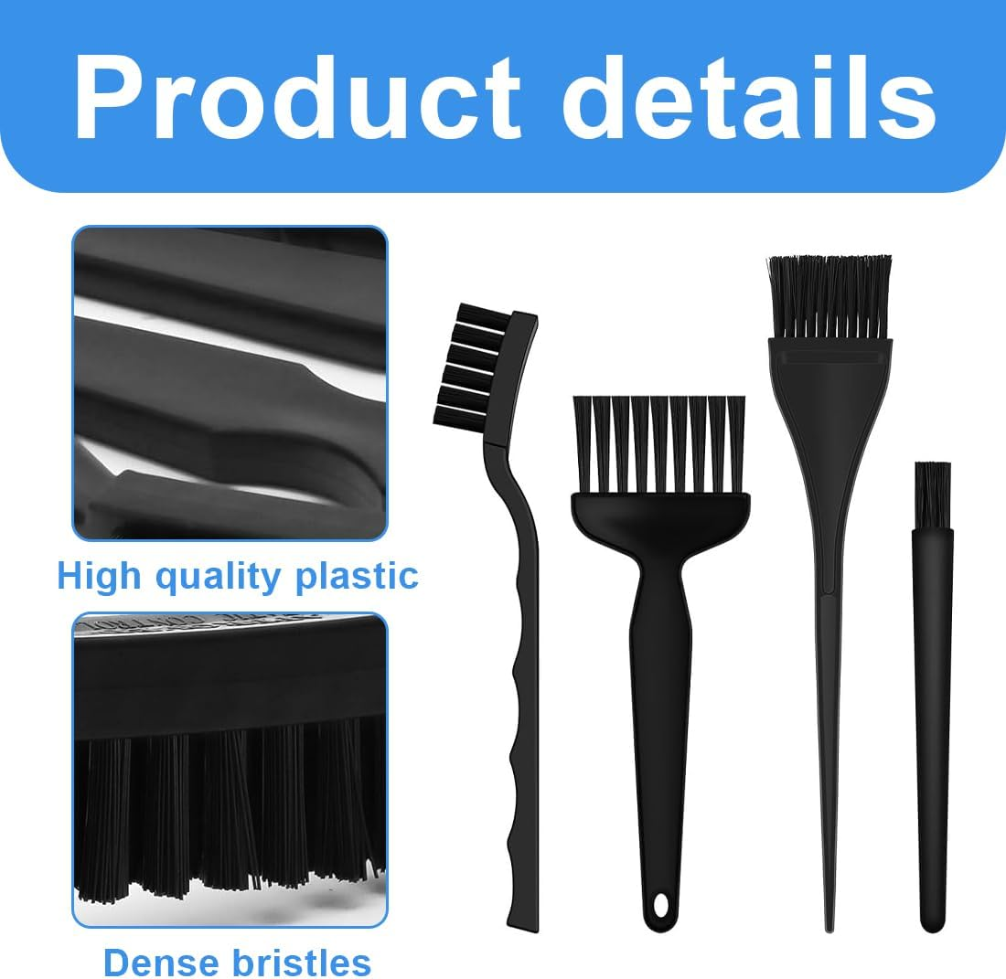 SGERUFZ 4 Pcs PC Cleaning Kit, Dust Brush, Cleaning Brush, Keyboard Cleaning, Nylon Brushes, Plastic Antistatic ESD Brush for Cleaning PC, Keyboard, Conductive Floor, Circuit Board, Motherboards image number 2