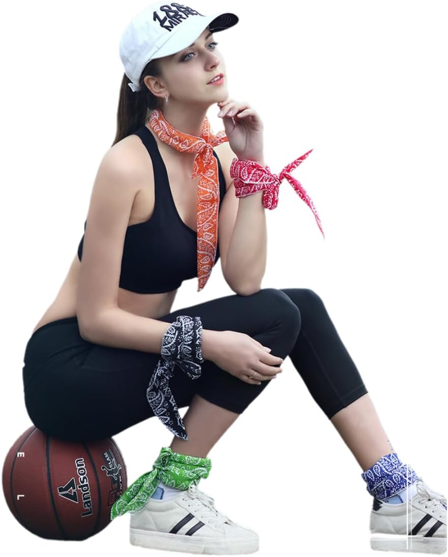 5 Pieces Cooling Neck Wraps, Ice Cooling Scarf Water Soaking Wraps for Neck Bandana Wrap Headband for Women Men, Headband for Hiking Camping Outdoor Hot Summer Indoor Outdoor image number 2