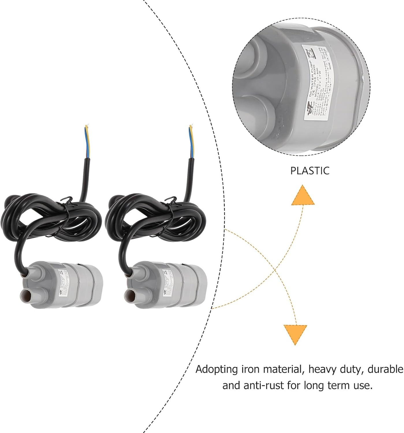 TIDTALEO 2 Pcs H Submersible Dc Water Pump Ultra-Quiet Aquarium Fountain Pump for Fish Tank Water Circulation and Oxygenation Easy to Clean and Remove Suitable for Pools and Hydroponics image number 4