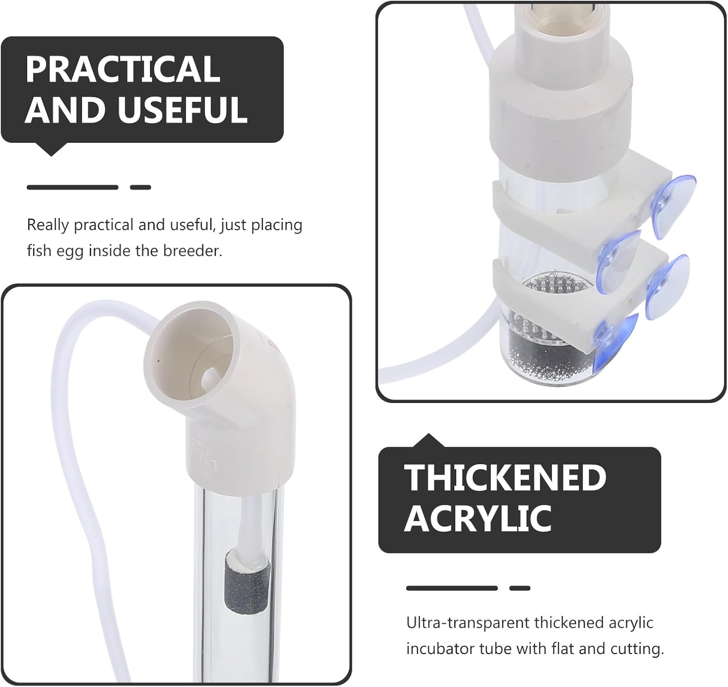 ANDRESLAD 40Mm Aquarium Fish Egg Incubator Tube for Cichlid Breeding Tank Mouth-Brooding Fish Hatchery Supply Aquatic Pets Random Style image number 1