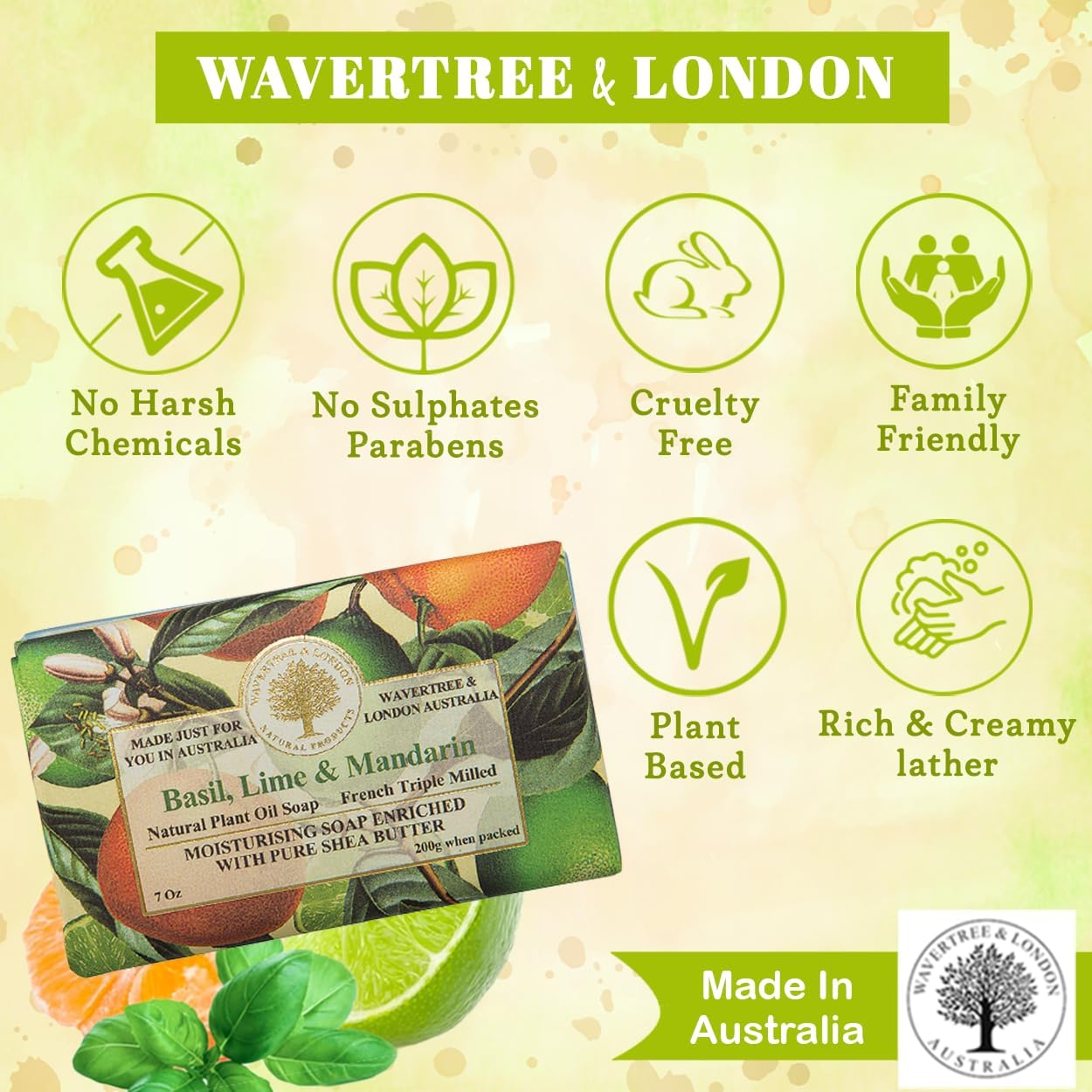 Wavertree & London Basil Lime Mandarin (2 Bars) image number 3