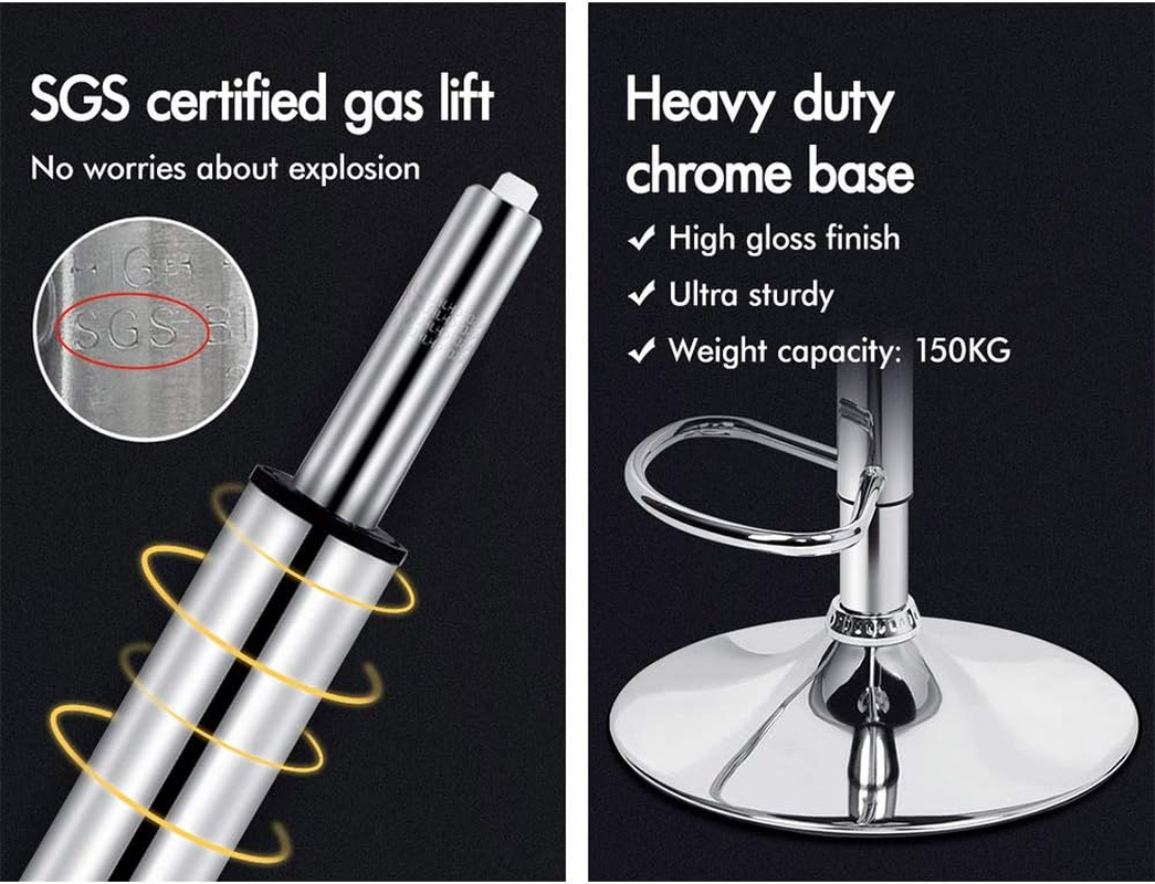 ALFORDSON Bar Stool 2X Adjustable Kitchen Barstools Luna Swivel Counter Dining Chairs in 54-75Cm Seat Height Home Bar Dining Room Furniture image number 6