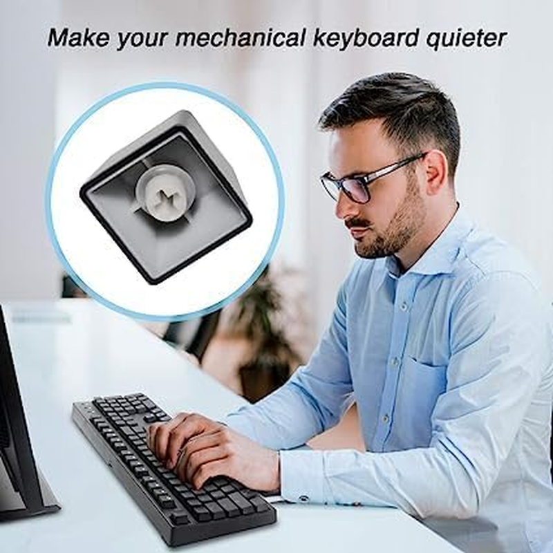 150Pcs Rubber O-Ring Switch Dampeners Keycap White for Cherry MX Key Switch Keyboards Dampers image number 3