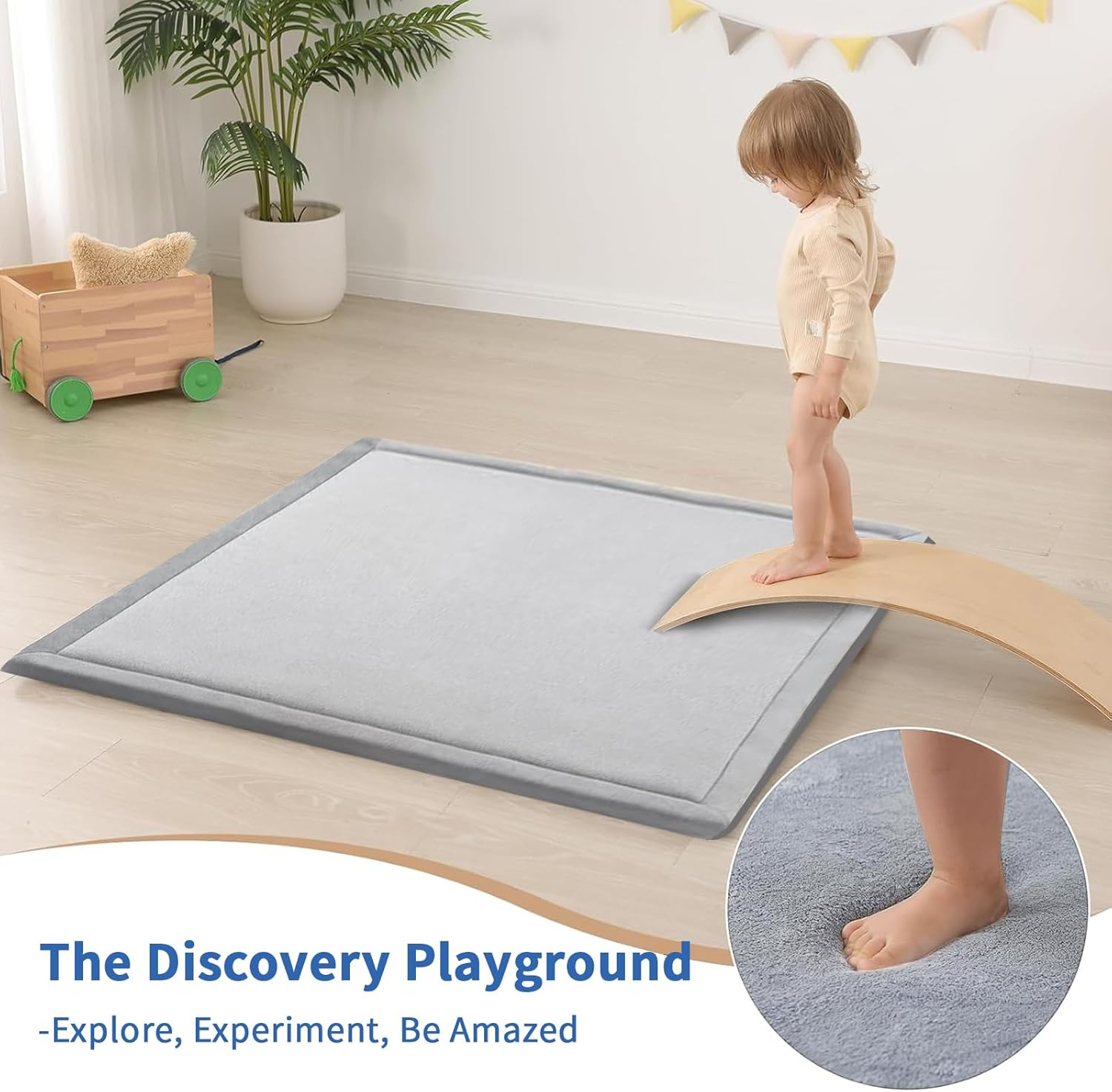 Kids Baby Play Mat, 3Cm Thick Tatami Muscle Mat, Extra Thick Foam Mat for Kids in Tatami Mat Ideal for Crawling, Tummy Time Childrens Playroom Decor, 200 * 200Cm image number 2