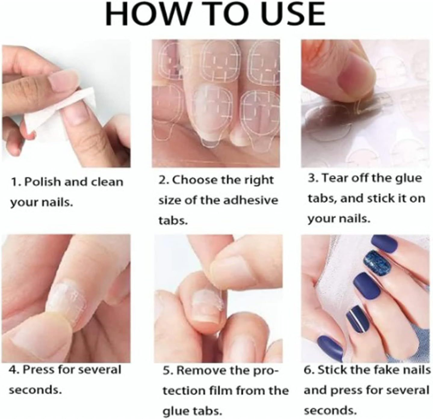 OEBUAFI 50 Sheets Long Lasting Nail Adhesive Eyelashes for Waterproof False Nails, Eco-Friendly Manicure Tape for Women and Kids image number 6