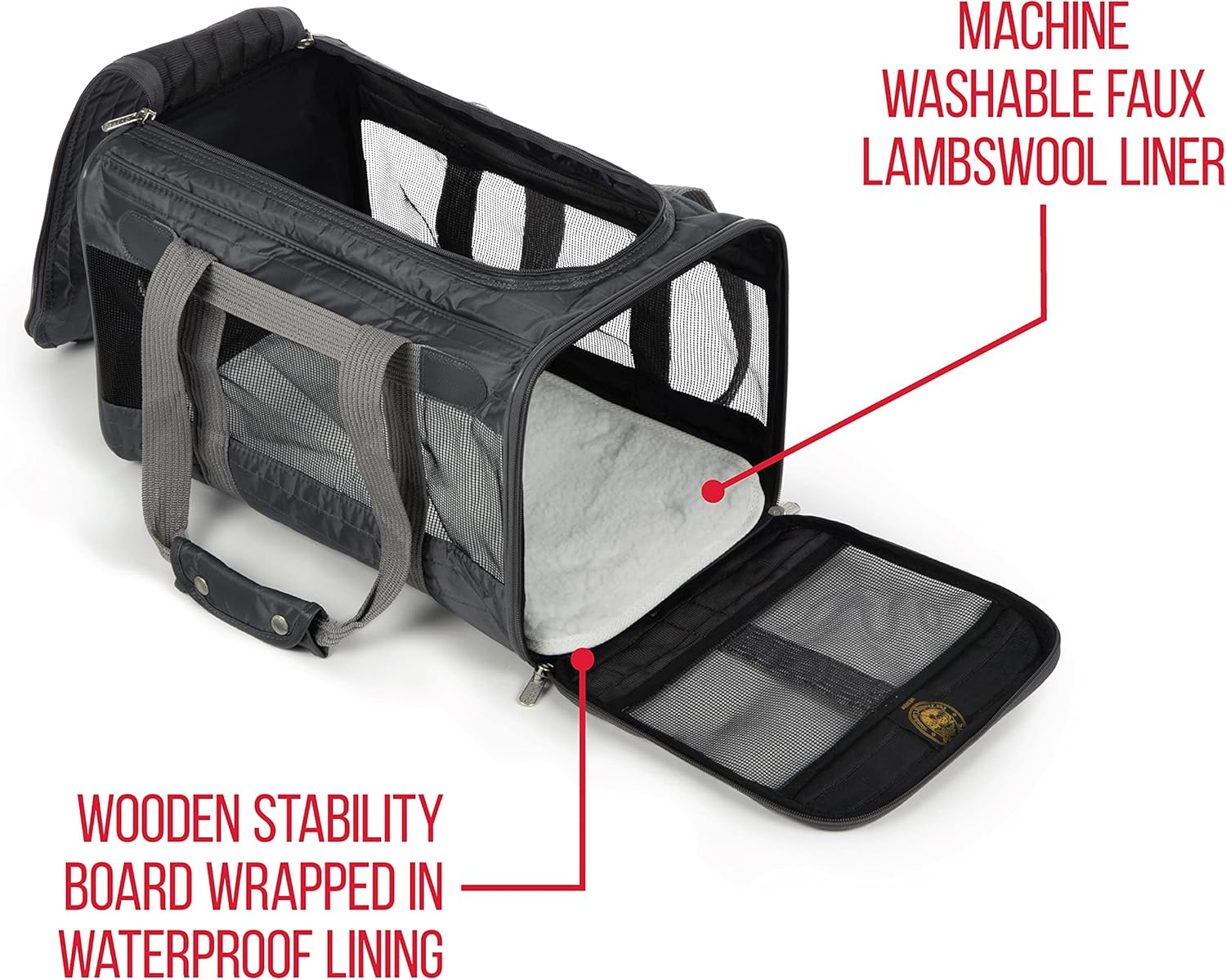 Sherpa Travel Original Deluxe Airline Approved Pet Carrier, Small, Charcoal image number 4