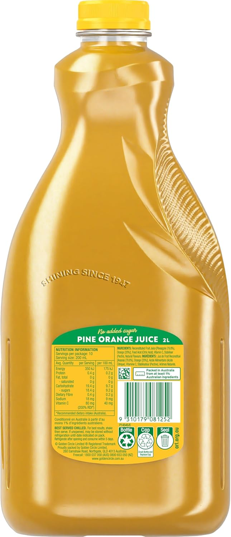 Golden Circle Pineapple and Orange Fruit Juice 2 Litre image number 6
