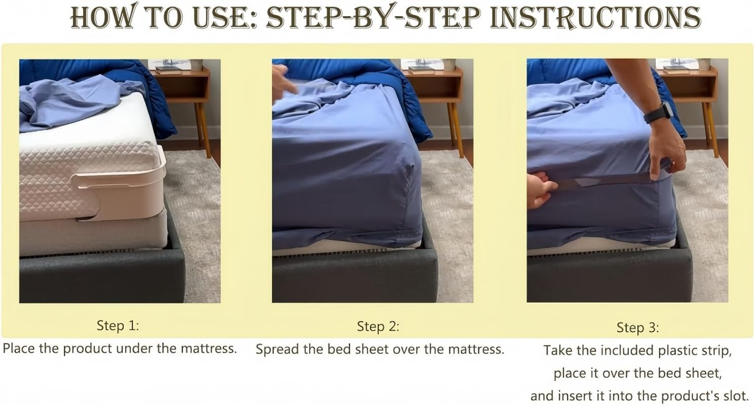 4Pcs Lock Sheet Holders Set, Bed Sheet Holderfitted Sheet Straps/Holders Keep Sheets Firm & Tight,Bed Sheet Holder，Anti Slip Design Is Not Easy to Fall Off，Easy Installation (Grey-4Pcs) image number 6