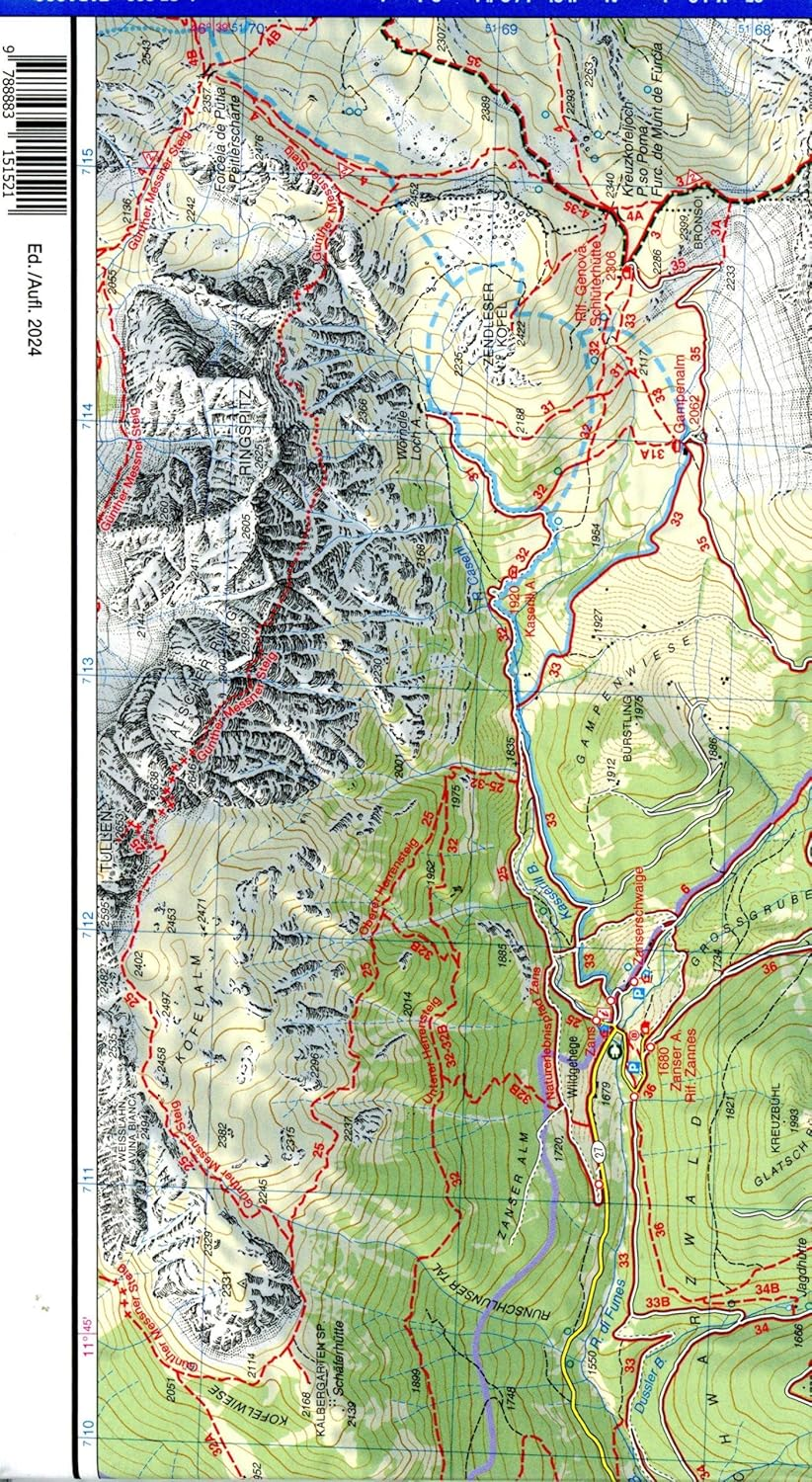 Val Gardena. Alpe Di Siusi. Gr&ouml;den. Seiseralm. Carta Topografica in Scala 1:25.000: 05 image number 2
