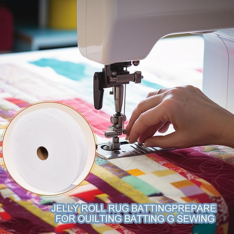 WEZCHUGHAOL 2 Rolls Jelly Roll Batting Strips, 2 1/4 Inch - Precut Cotton Blend Batting for Jelly Roll Rugs, Colossal round Rug, Quilt & Sewing DIY Projects, Total 70 Yards image number 2