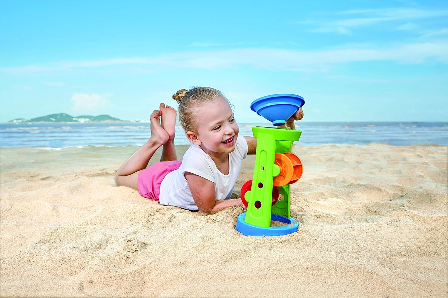 Hape Double Sand and Water Wheel, Beach Toy image number 1