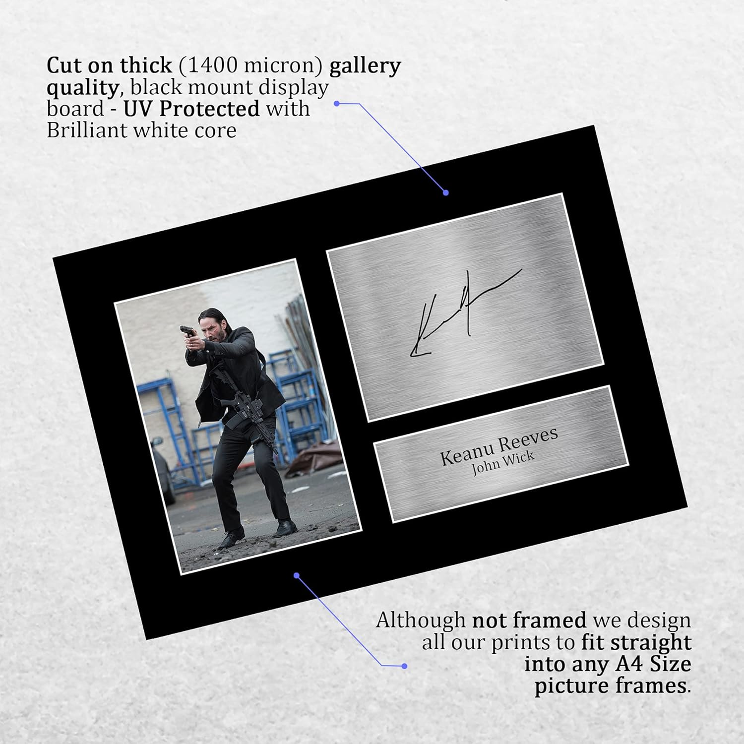 HWC Trading A4 Keanu Reeves John Wick Gifts Printed Signed Autograph Picture for Movie Memorabilia Fans image number 5