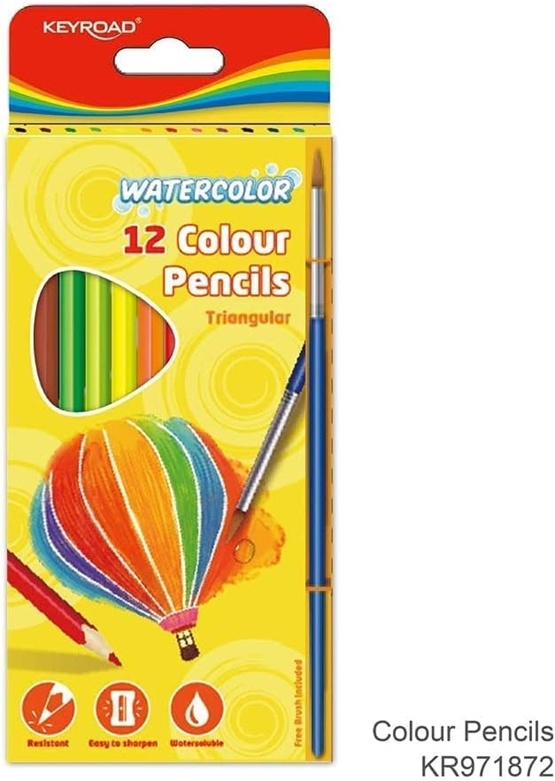 Keyroad Watercolour Colour Pencil with Brush 12-Piece Set image number 4