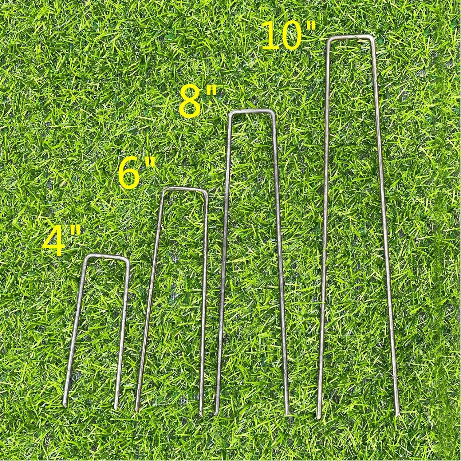 MTB Garden 200 Pack 10X1 Inch 11Ga(0.12Inch) Landscape Staples Garden Stakes Fence Netting Pins Ground Spikes Sod Cover Fabric Pegs Carbon Steel Black image number 1
