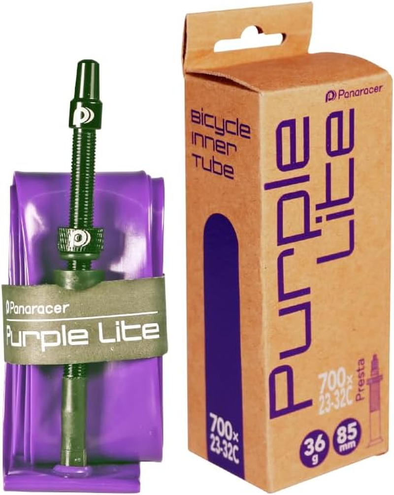 Panaracer Purple Light TPU Tube, 27.6 X 0.9-1.2 Inches (700 X 23-32 C), 32-47C, Presta Type, 2.6/3.3 Inches (65/85 Mm), Metal Bulb, Ultra Lightweight image number 5