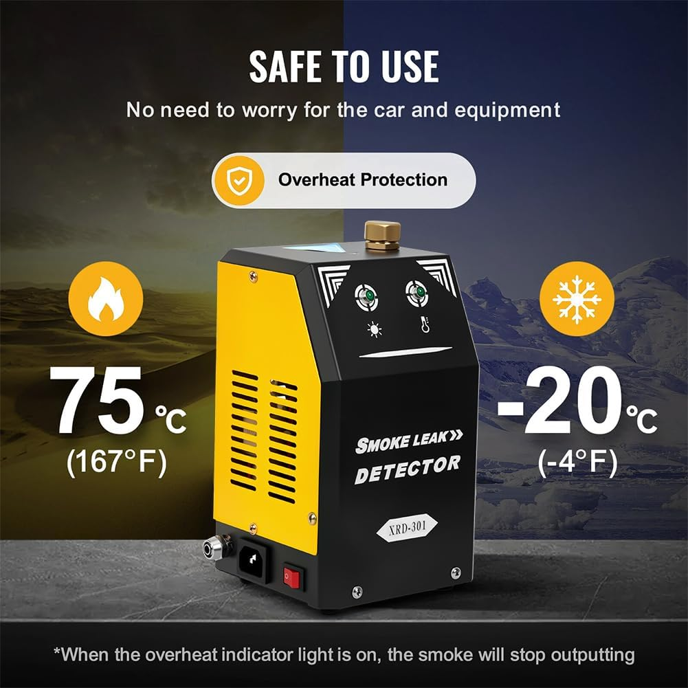 Automotive Smoke Machine, 12V Smoke Machine Leak Detector for Cars, EVAP Car Leak Tester with Built-In Air Pump for Vehicles/Motorcycles/Atv/Boats image number 2