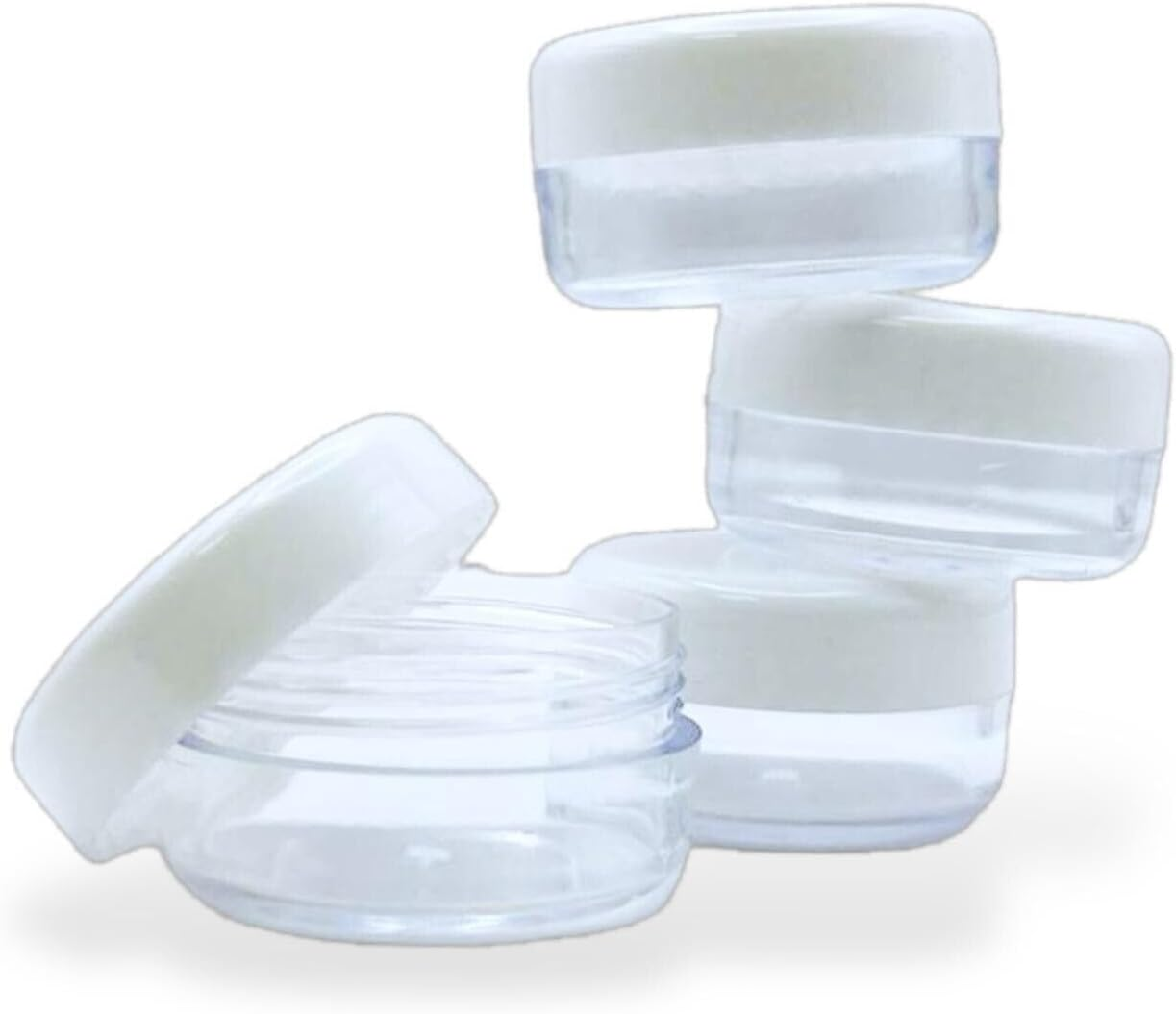 Paulstore 4Pcs MINI TRAVEL POTS Small round Tub Container Sample Jar Cosmetic Storage 20Ml image number 3