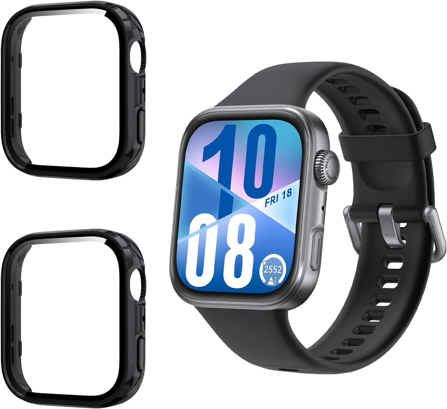 Funrae Silicone Case with Screen Protector Compatible with Instinct 3 45 Mm Amoled/Solar, 9H Hardness Screen Protector for Tempered Glass X 3 + Full Protection PC Scratch-Resistant Protective Case X 1