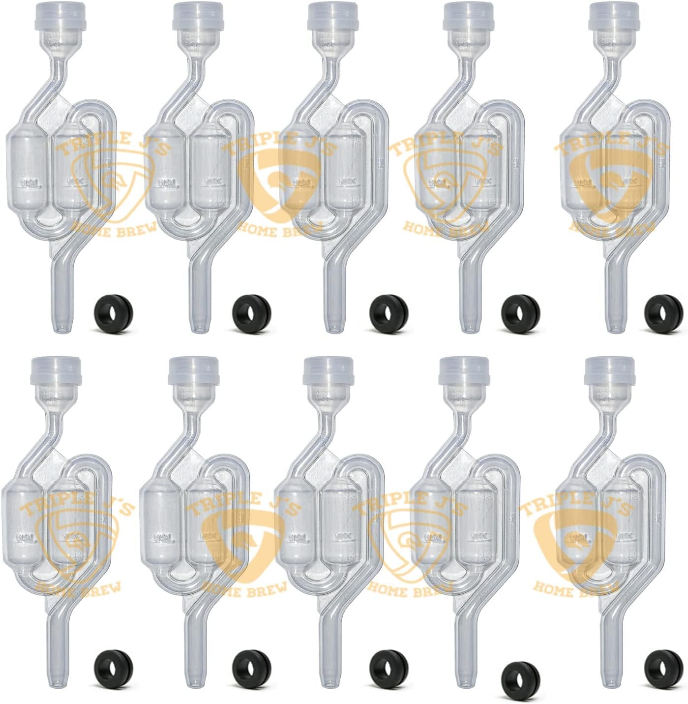 10 X S Bubble Type Air Lock with Grommet for Fermenter